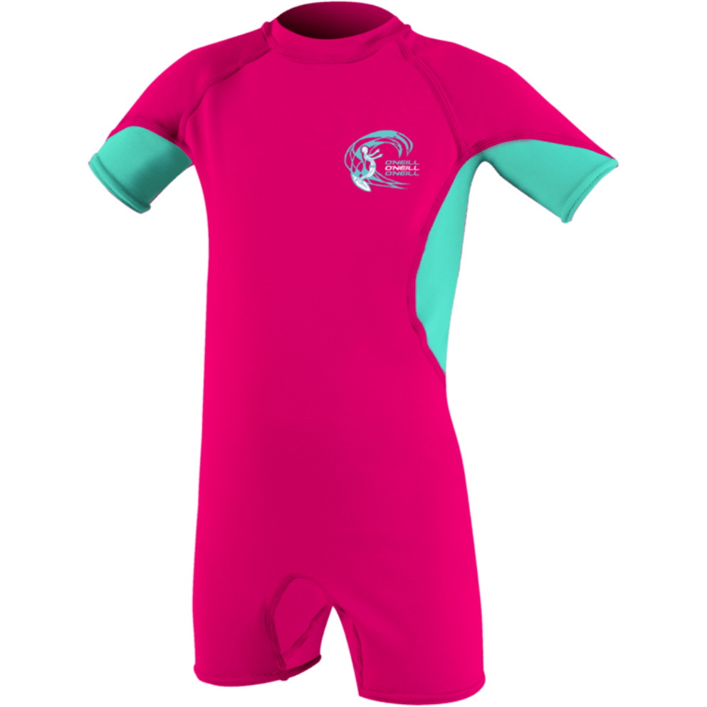 2026 O'Neill Junior Basic Skins UV Suit 5712G - Watermelon / Light Aqua / White